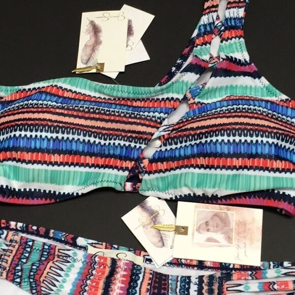 Jessica Simpson multicolored one-shouldered bikini - Picture 12 of 13